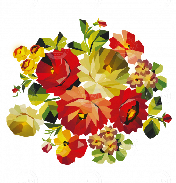 Bucket Flower Png - Flowers Bunch Png Clipart (577x600), Png Download