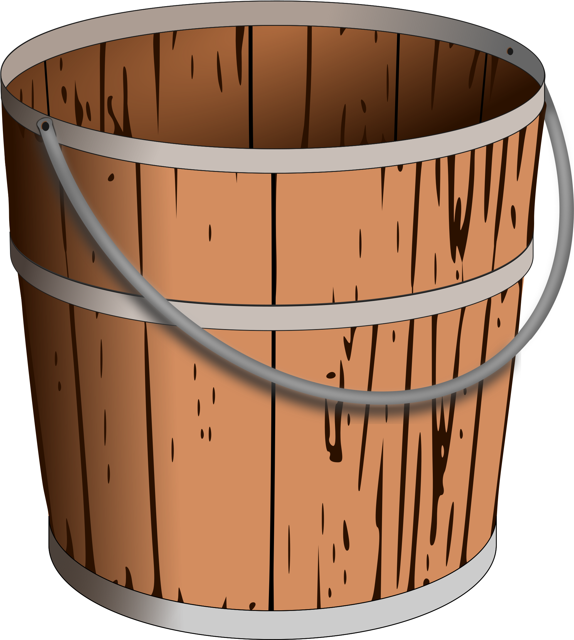 Open - Wood Bucket Clip Art - Png Download (2000x2230), Png Download