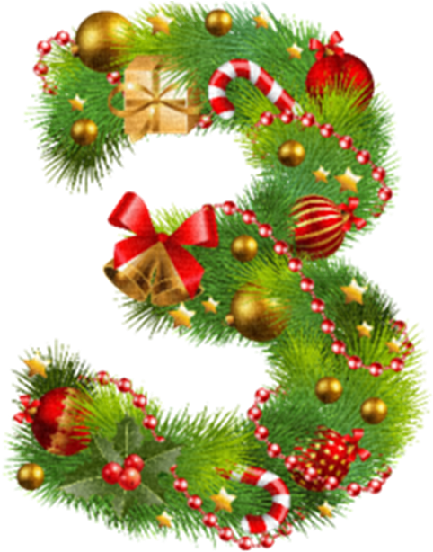Christmas Numbers Png - Christmas Numbers Transparent Background Clipart (580x641), Png Download