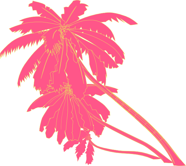 Black Palm Tree Png Clipart (600x533), Png Download