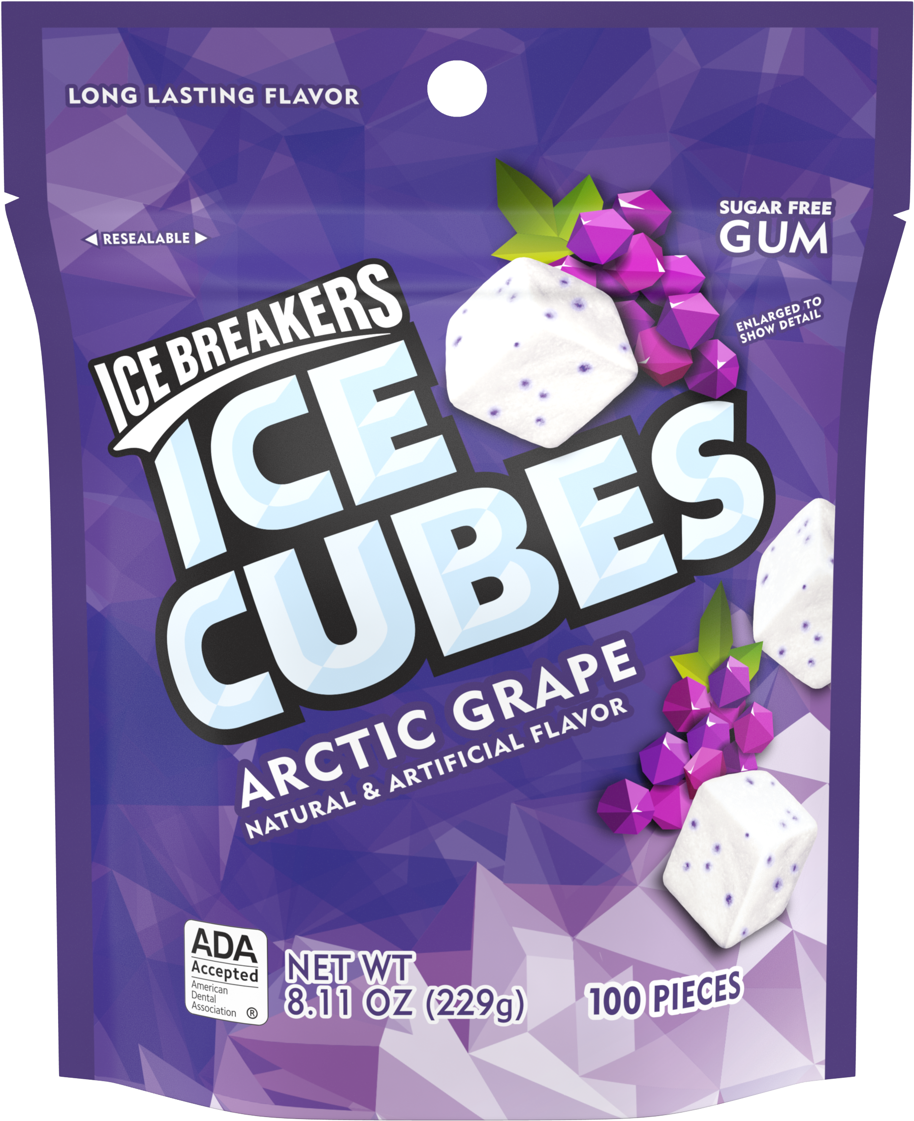 Ice Breakers Ice Cubes Arctic Grape Flavor Gum, 100 Clipart (3000x3000), Png Download