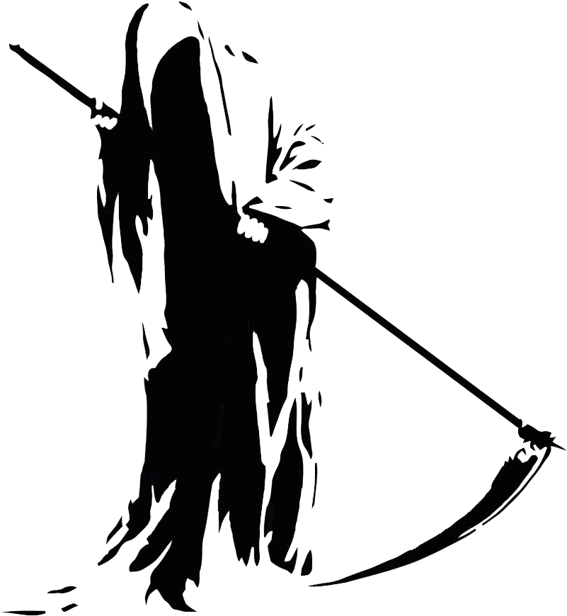 Grim Reaper Transparent Png - Black And White Grim Reaper Clipart (894x894), Png Download