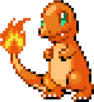 Charmander - Pixel Art Pokemon Facile Clipart (650x530), Png Download