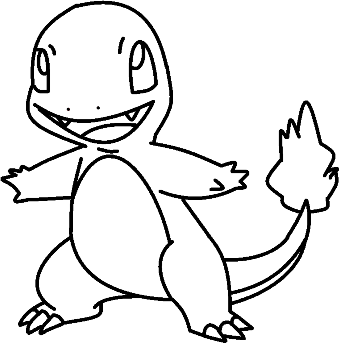 Charmander Coloring Pages Clipart (900x946), Png Download
