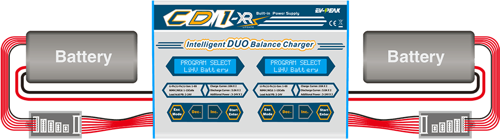 Ev Peak Cd1 Xr 10a Rc Balance Charger Twin Charger - Graphic Design Clipart (1000x309), Png Download