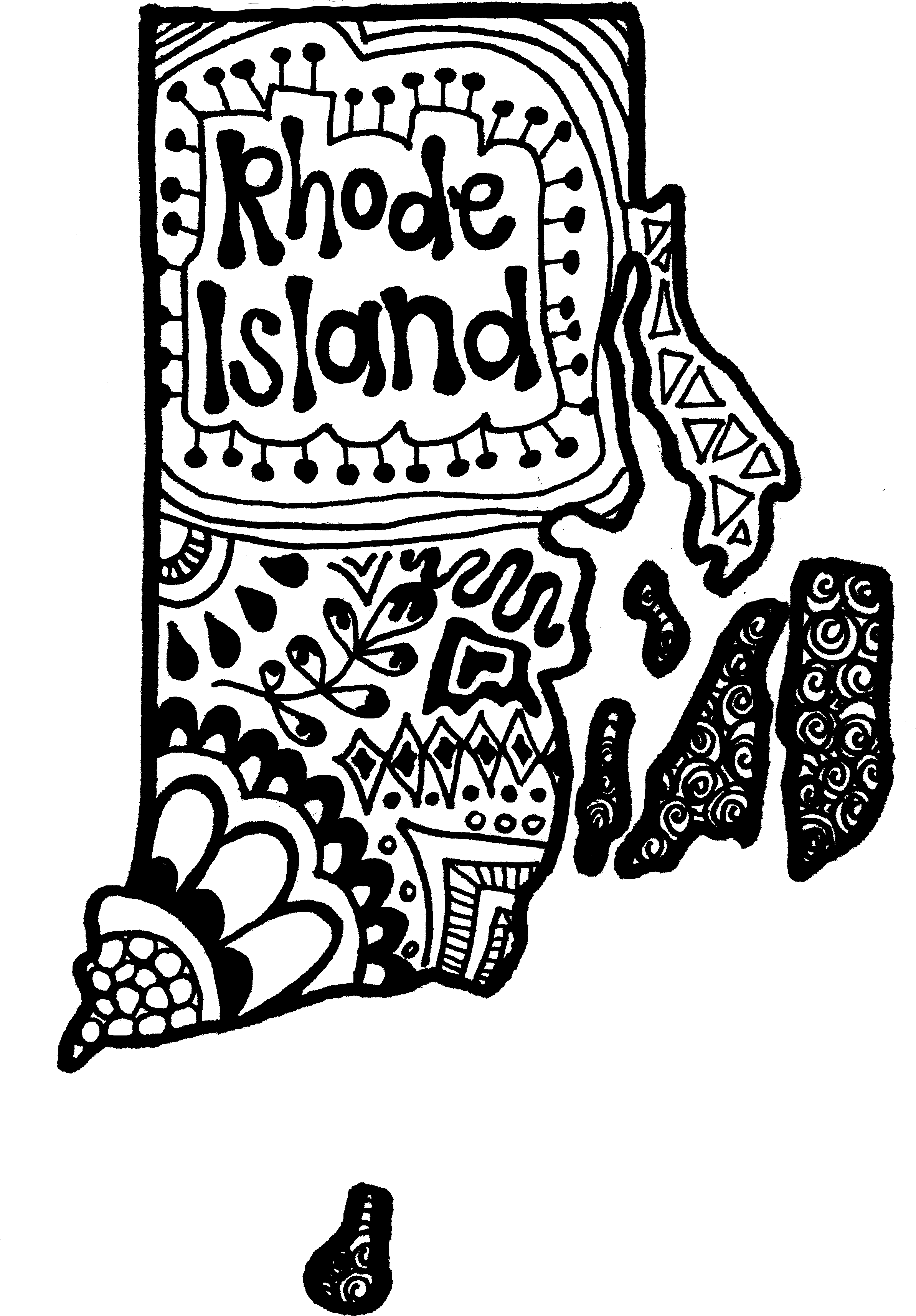 Rhode Island Zentangle - Illustration Clipart (3024x4032), Png Download