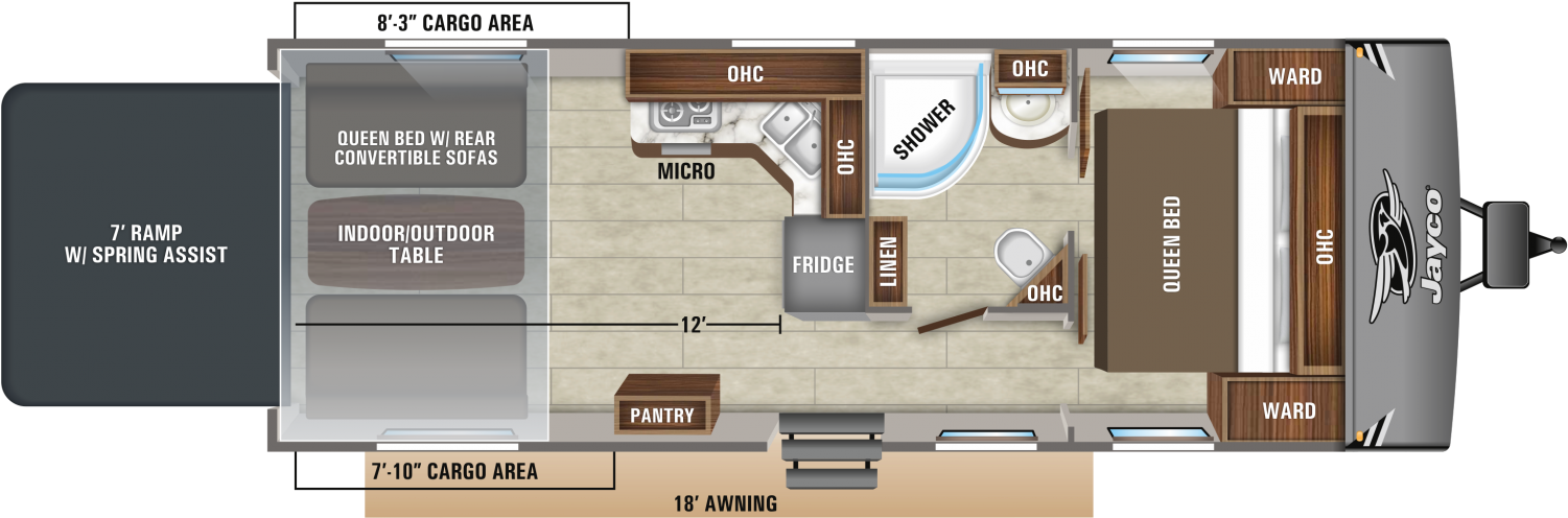 Octane Super Lite 273 Floorplan - Caravan Clipart (1800x706), Png Download