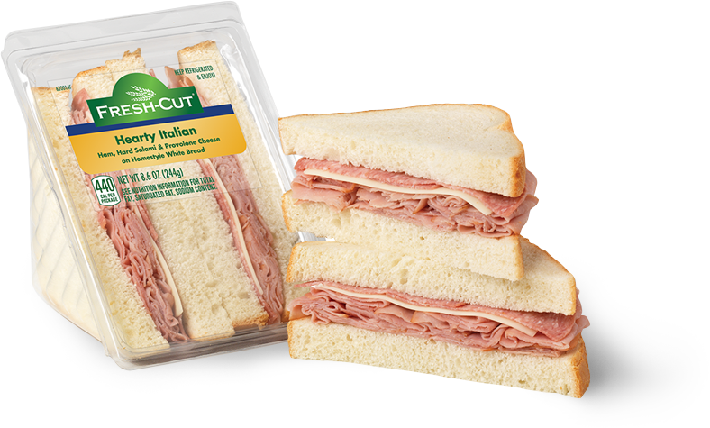 Hearty Italian Wedge - Ham And Cheese Sandwich White Bread Clipart (788x475), Png Download