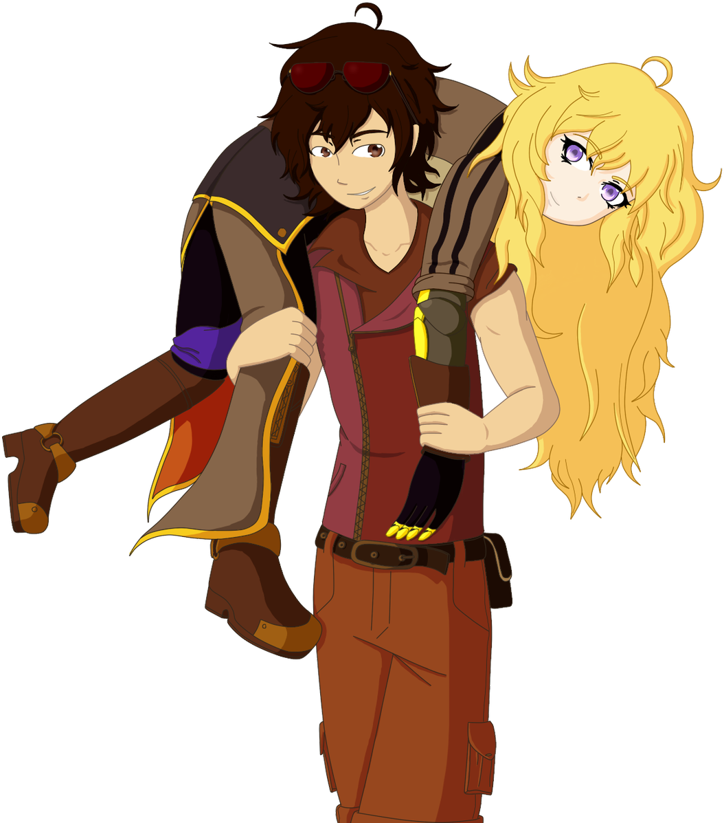 Aka Colored That Picture Of Rwby @chuggaaconroy Carrying - Picking Up Fireman Style Clipart (1054x1197), Png Download