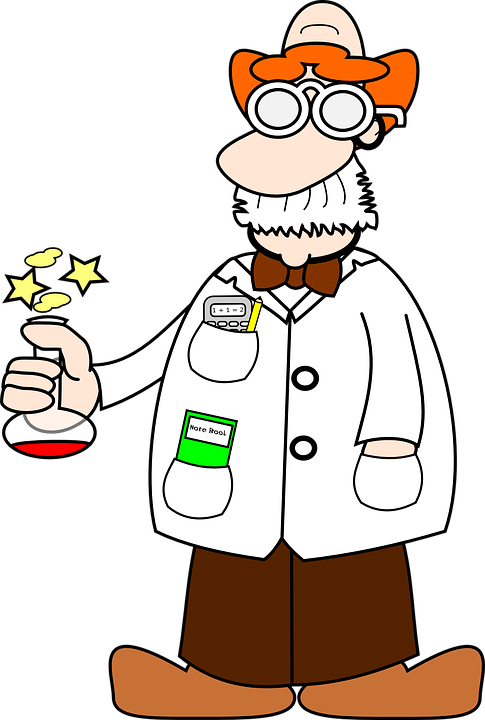 Chemist Scientist Researcher Man Flask Lab - Chemist Clipart - Png Download (485x720), Png Download