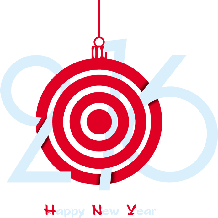 Happy New Year 2016 Sign With Target Board - Scalable Vector Graphics Clipart (700x700), Png Download
