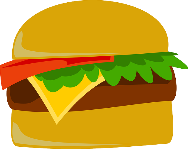 Burger Vector Coloring - Cheeseburger Clipart - Png Download (640x508), Png Download