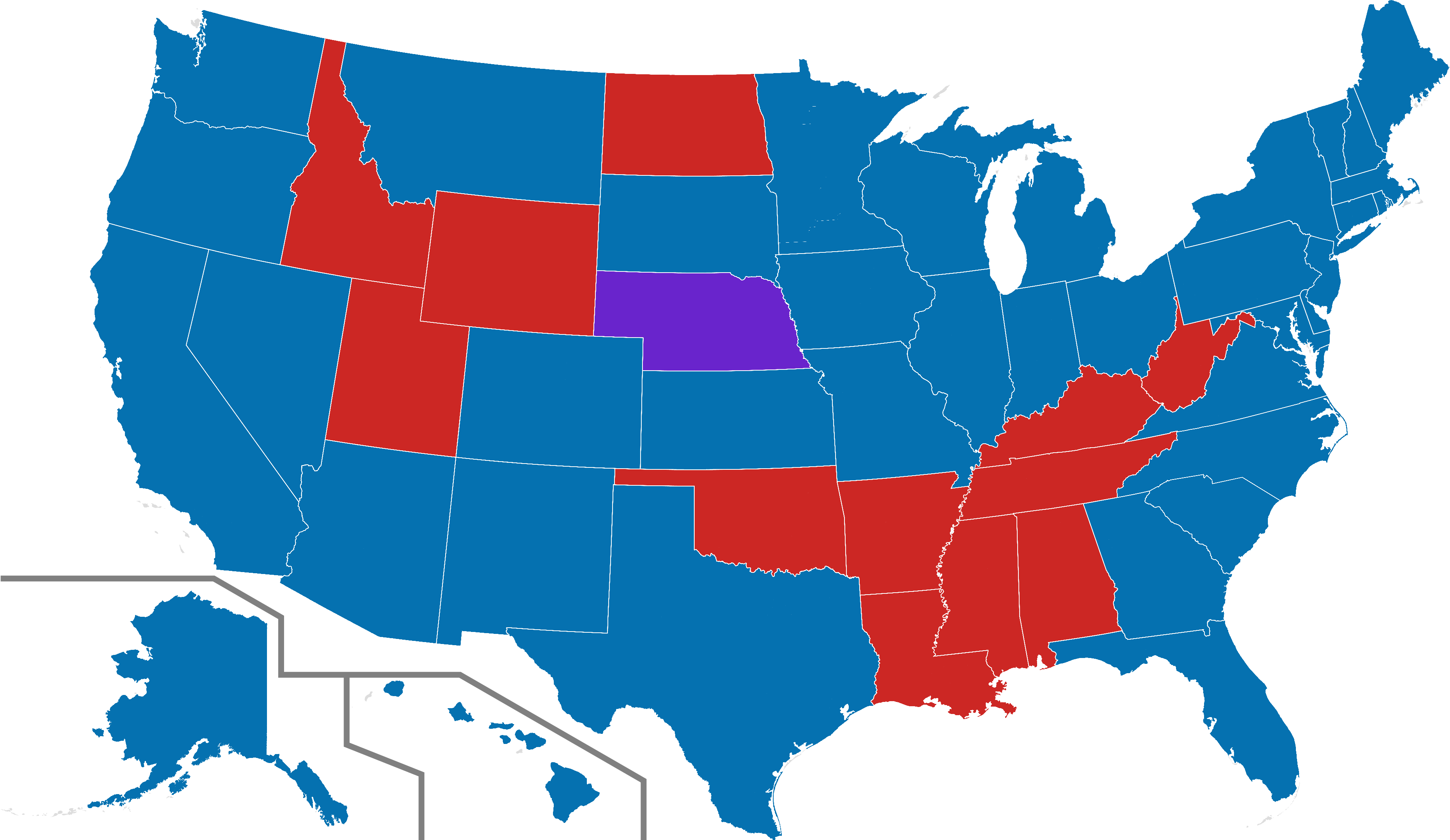 2016 Us Presidential Election Polling Map Gender Gap - Us Senate Map 2019 Clipart (3726x2160), Png Download