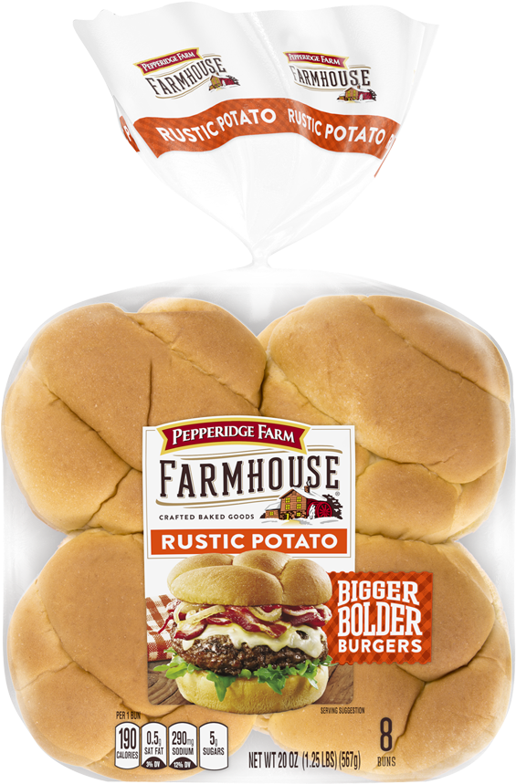 Pepperidge Farm Farmhouse® Hearty Buns - Pepperidge Farm Hamburger Buns Clipart (1000x1000), Png Download