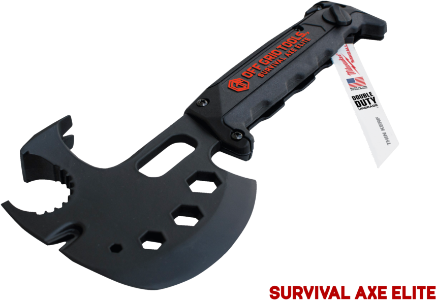 Survival Axe Elite - Metalworking Hand Tool Clipart (858x591), Png Download