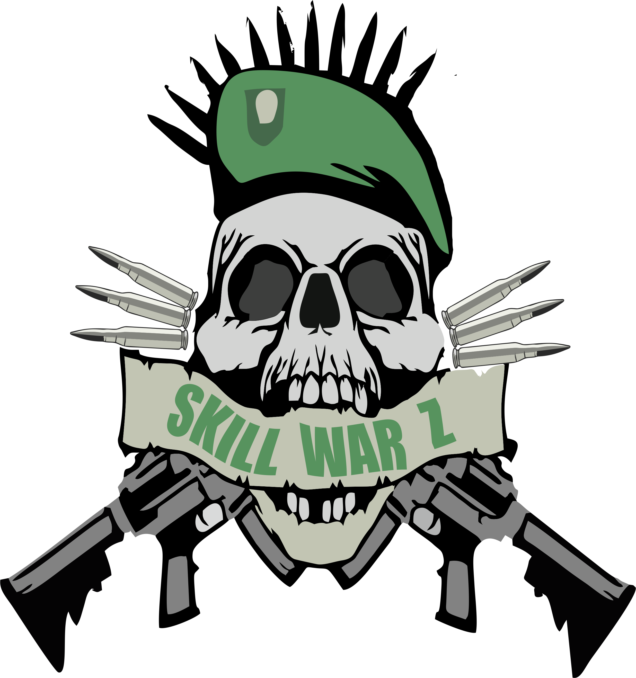 Logotipo Png Red - Caveira E Armas Vetor Clipart (2472x2636), Png Download