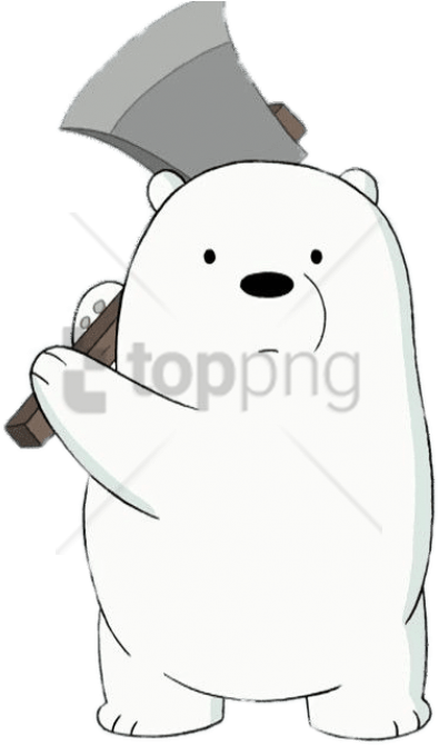 Free Png Download Ice Bear Holding An Axe Clipart Png - We Bare Bears Ice Bear With Axe Transparent Png (480x689), Png Download