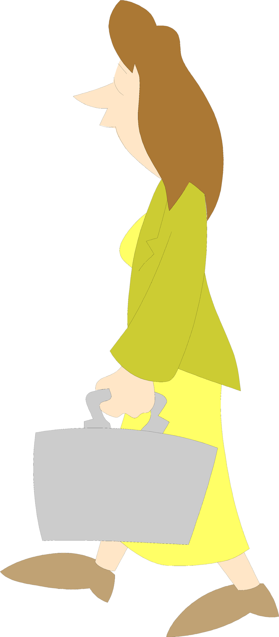 Illustration Of A Business Woman Carrying A Briefcase - Illustration Clipart (958x2188), Png Download