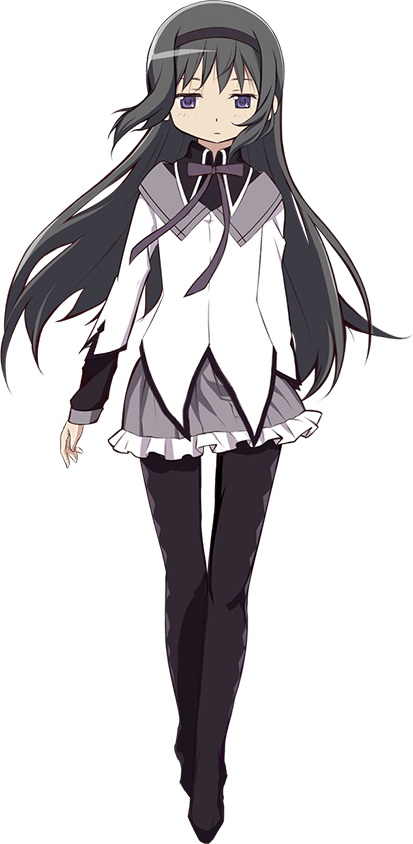 Official Transparent Artwork Of Akemi Homura From Puella - Madoka Magica Homura Png Clipart (413x844), Png Download