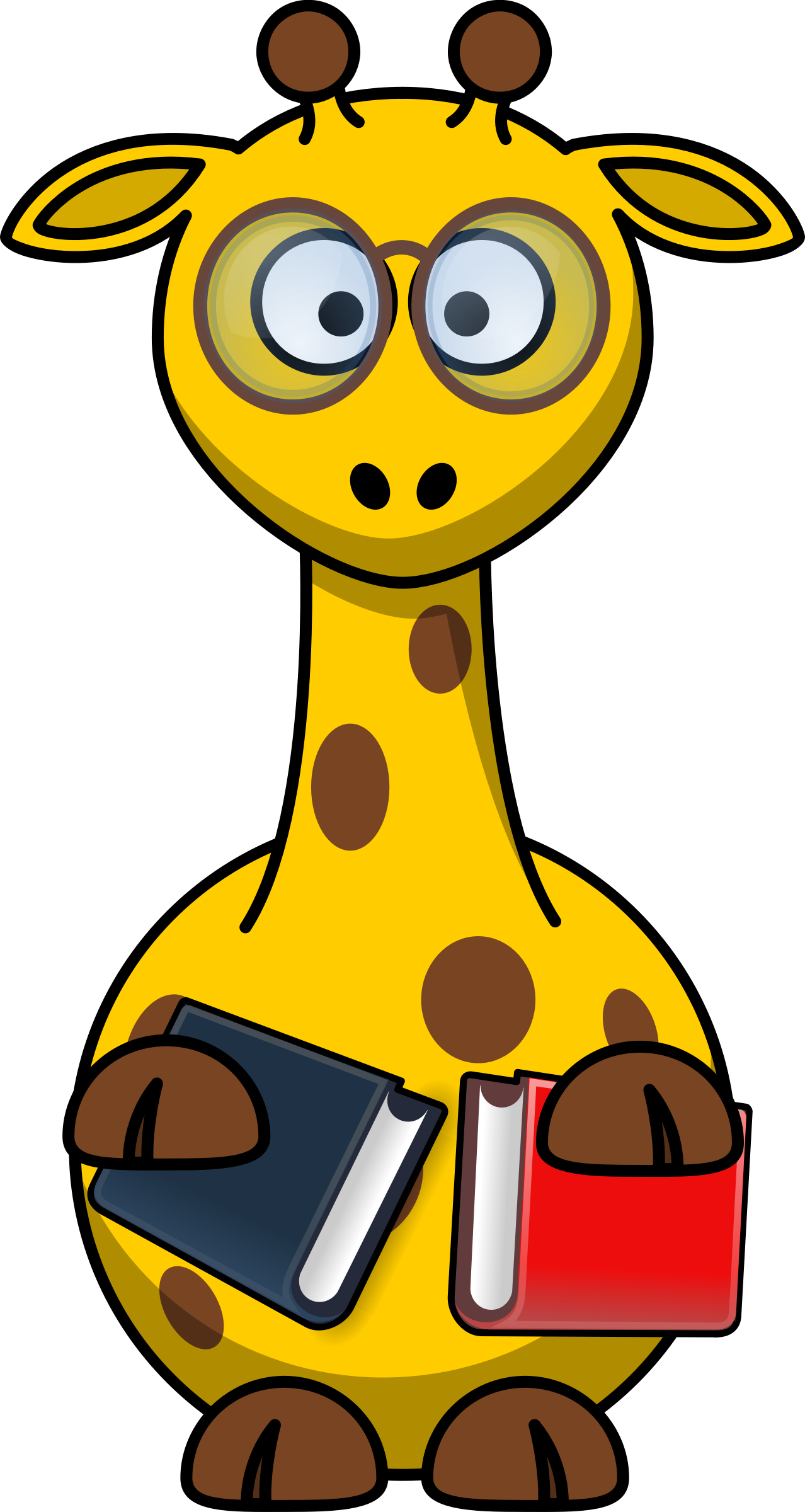 Giraffe-liest - “ - Cartoon Animals Clipart - Png Download (1278x2400), Png Download