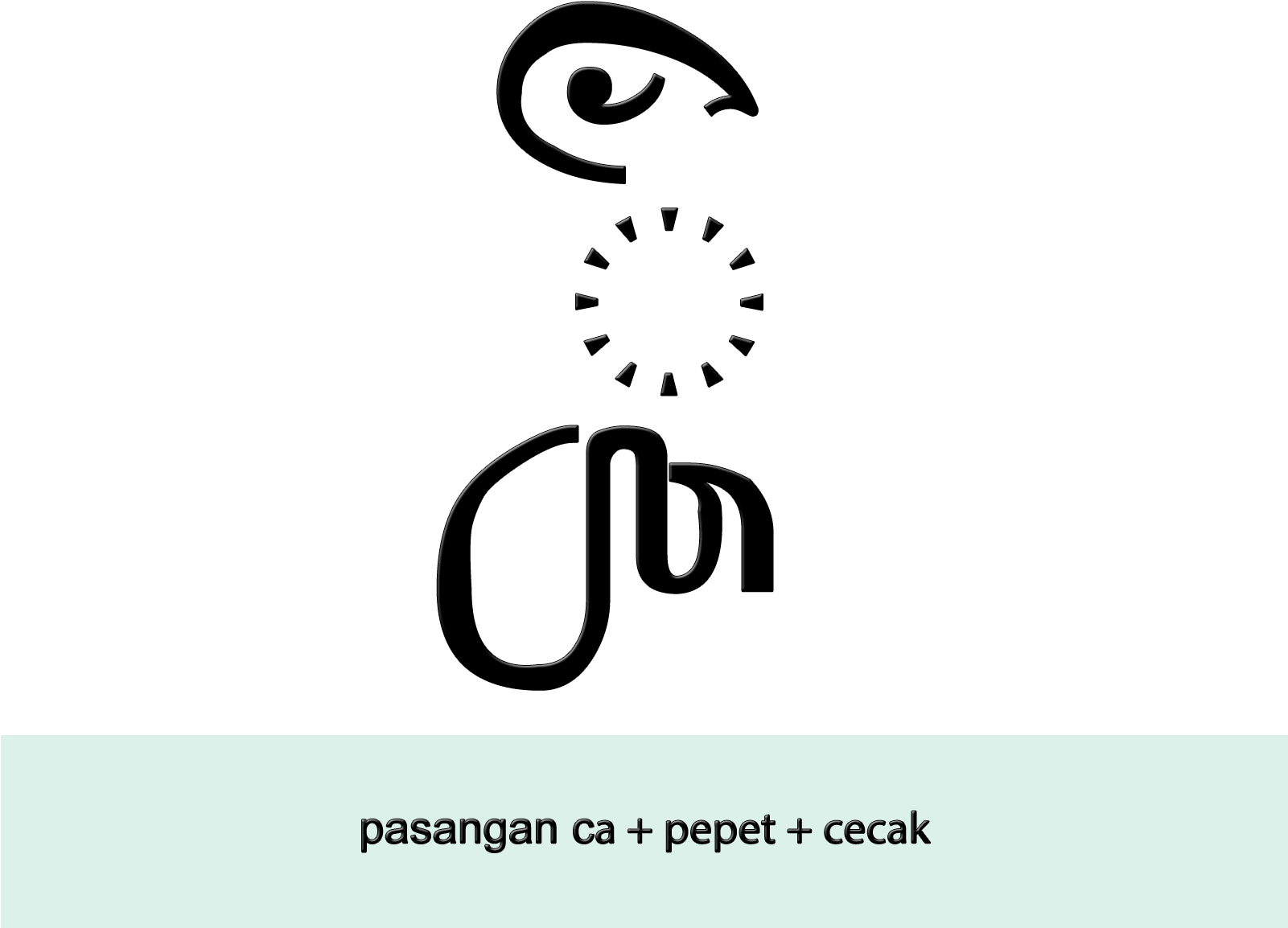 Aksara Jawa Pasangan Ca Pepet Cecak - Line Art Clipart (1600x1300), Png Download