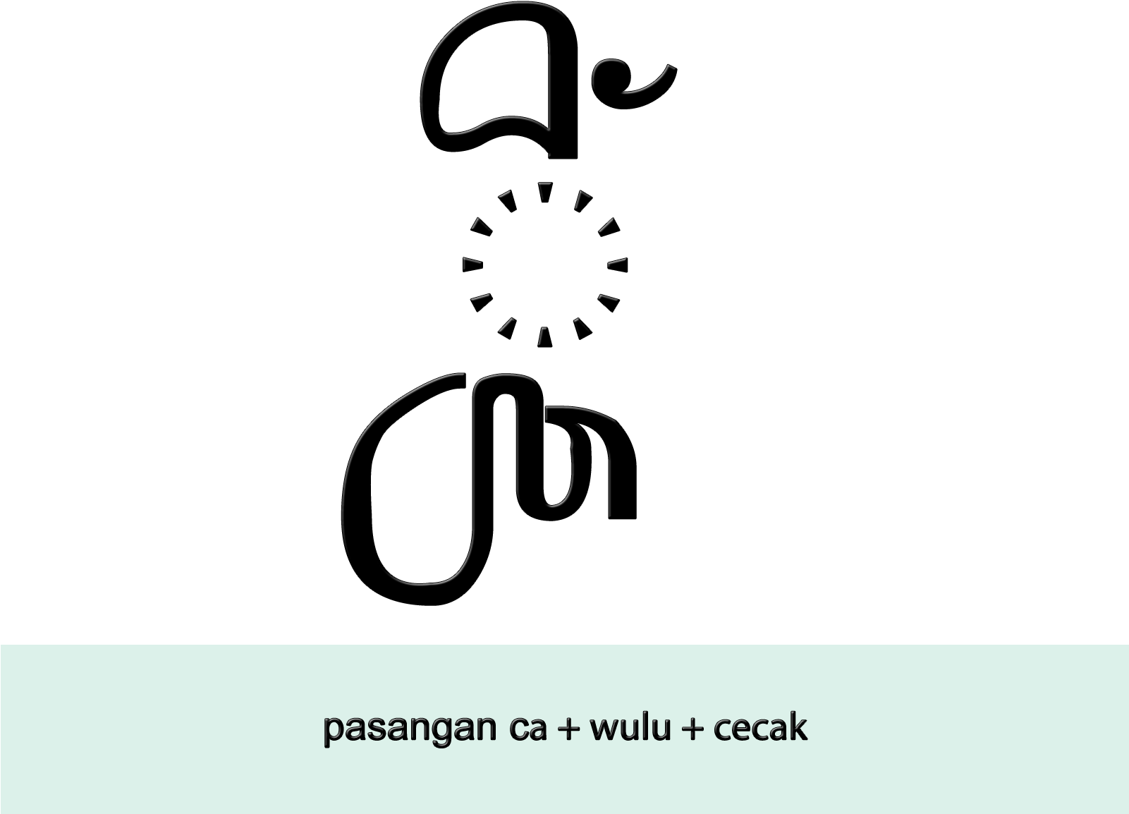 Aksara Jawa Pasangan Ca Wulu Cecak - Line Art Clipart (1600x1300), Png Download