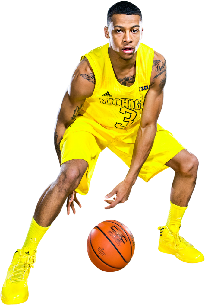 Michigan Wolverines Photo - Dribble Basketball Clipart (682x1024), Png Download