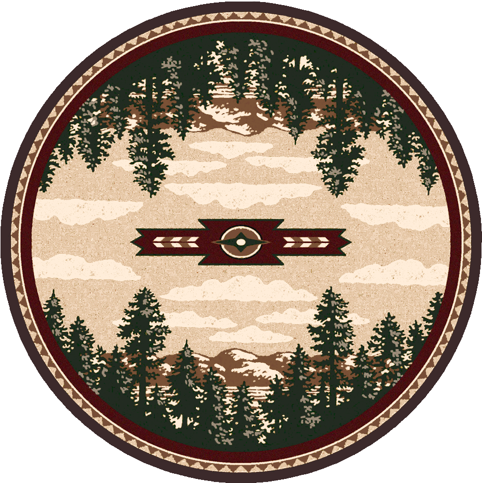 Autumn Point/wine Round Rug By American Dakota - American Dakota Clipart (973x963), Png Download