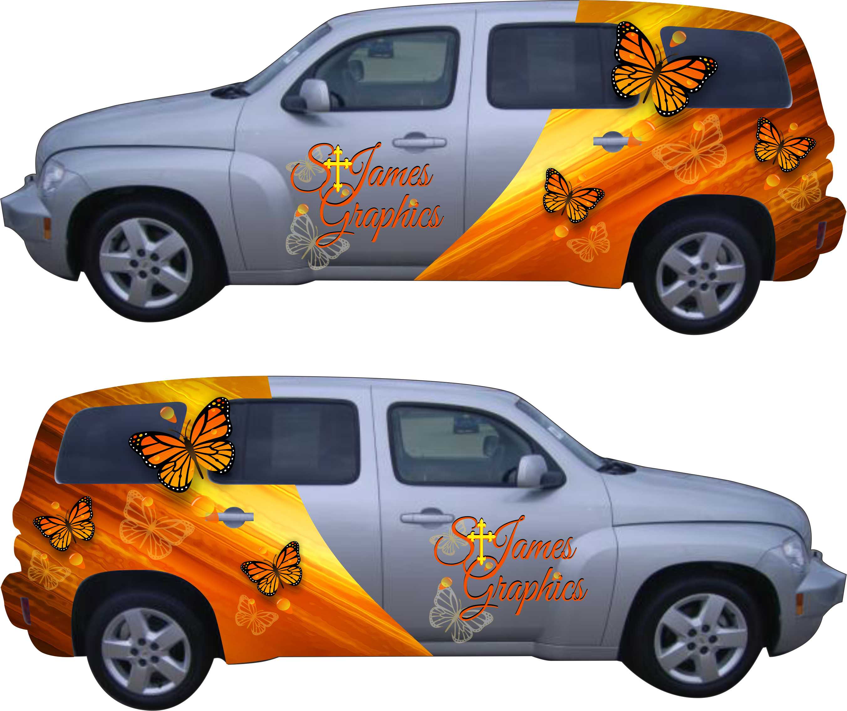 Hhr Stjamesgraphics Vehiclewrap Vwc - Chevrolet Hhr Clipart (2704x2271), Png Download