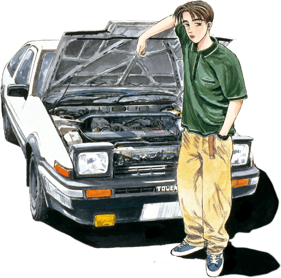 Ae86 Trueno Toyota Initial D Takumi Fujiwara - 1080 X 1080 Initial D Clipart (1014x994), Png Download