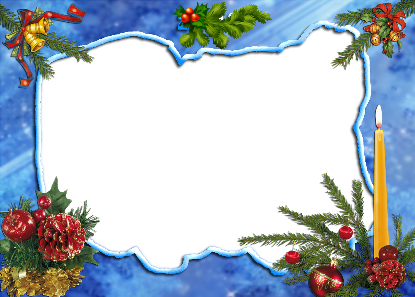 Marcos De Navidad Infantiles - Новогодняя Рамка Clipart (1360x989), Png Download