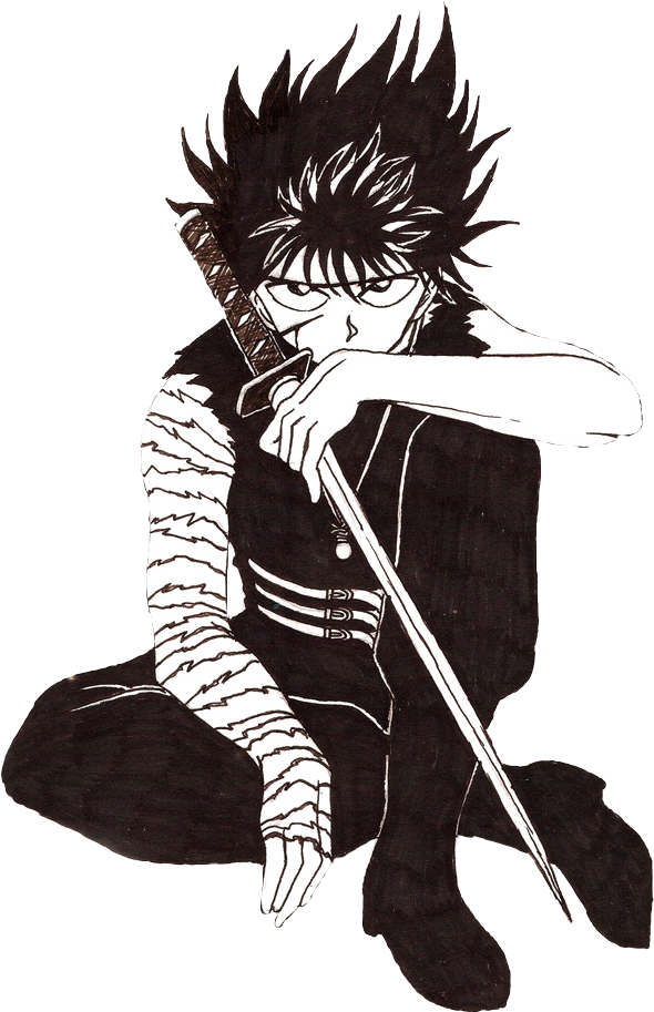 #hiei #freetoedit - Yu Yu Hakusho Manga Hiei Clipart (590x913), Png Download