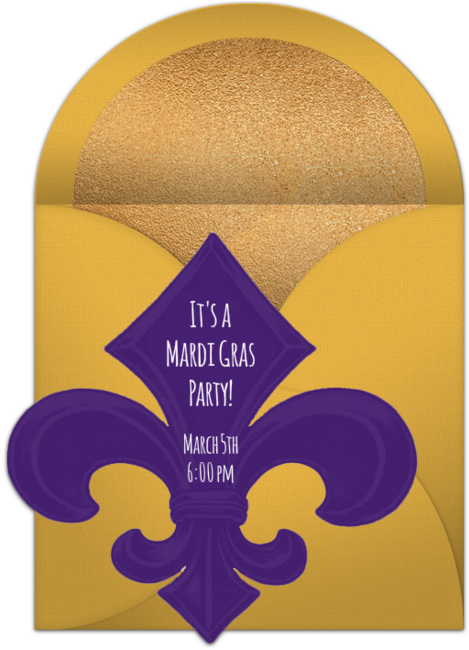 Mardi Gras Fleur De Lis Online Invitation - Eye Shadow Clipart (650x650), Png Download