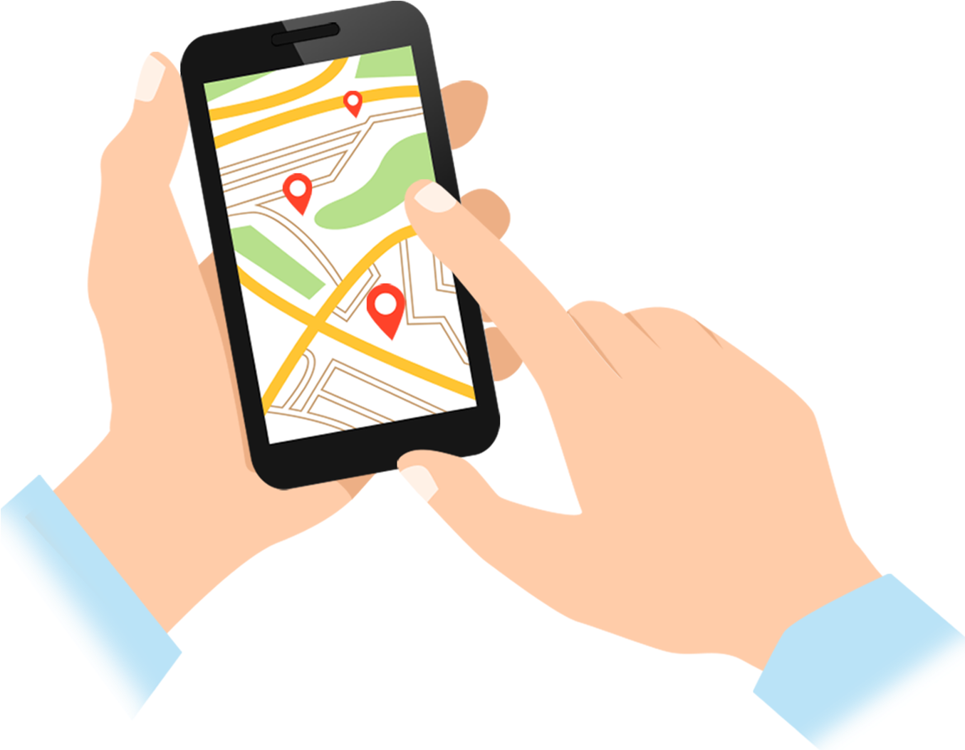 Factors That Effect On The Cost Of Rental Car Booking - Google Maps On Phone Transparent Clipart (1354x1074), Png Download