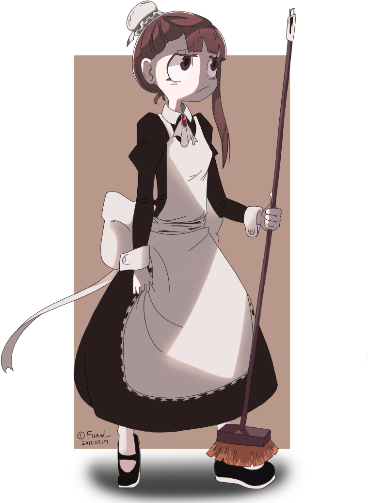 Maid Akko - Little Witch Academia Maid Clipart (1010x1056), Png Download
