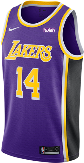 Los Angeles La Lakers - La Lakers Purple Jersey Clipart (480x640), Png Download