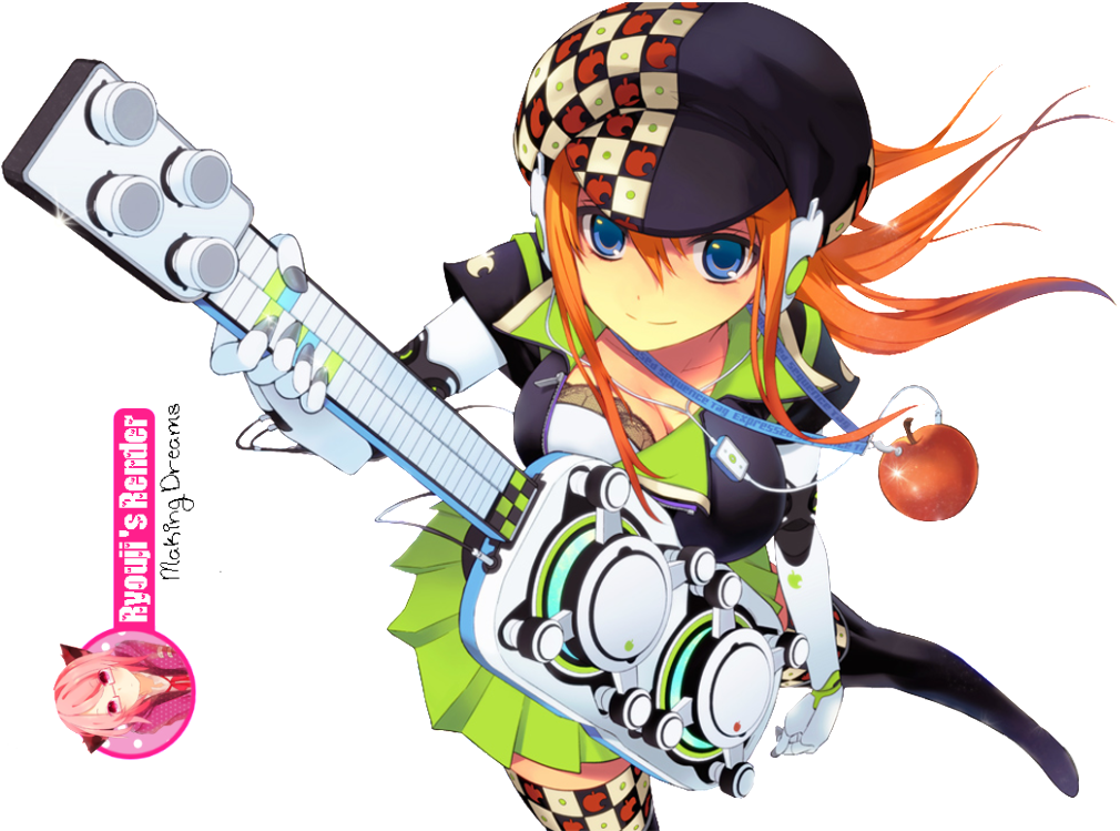 Guittar Robot Girl Render Photo 306 - Manga Clipart (1023x778), Png Download