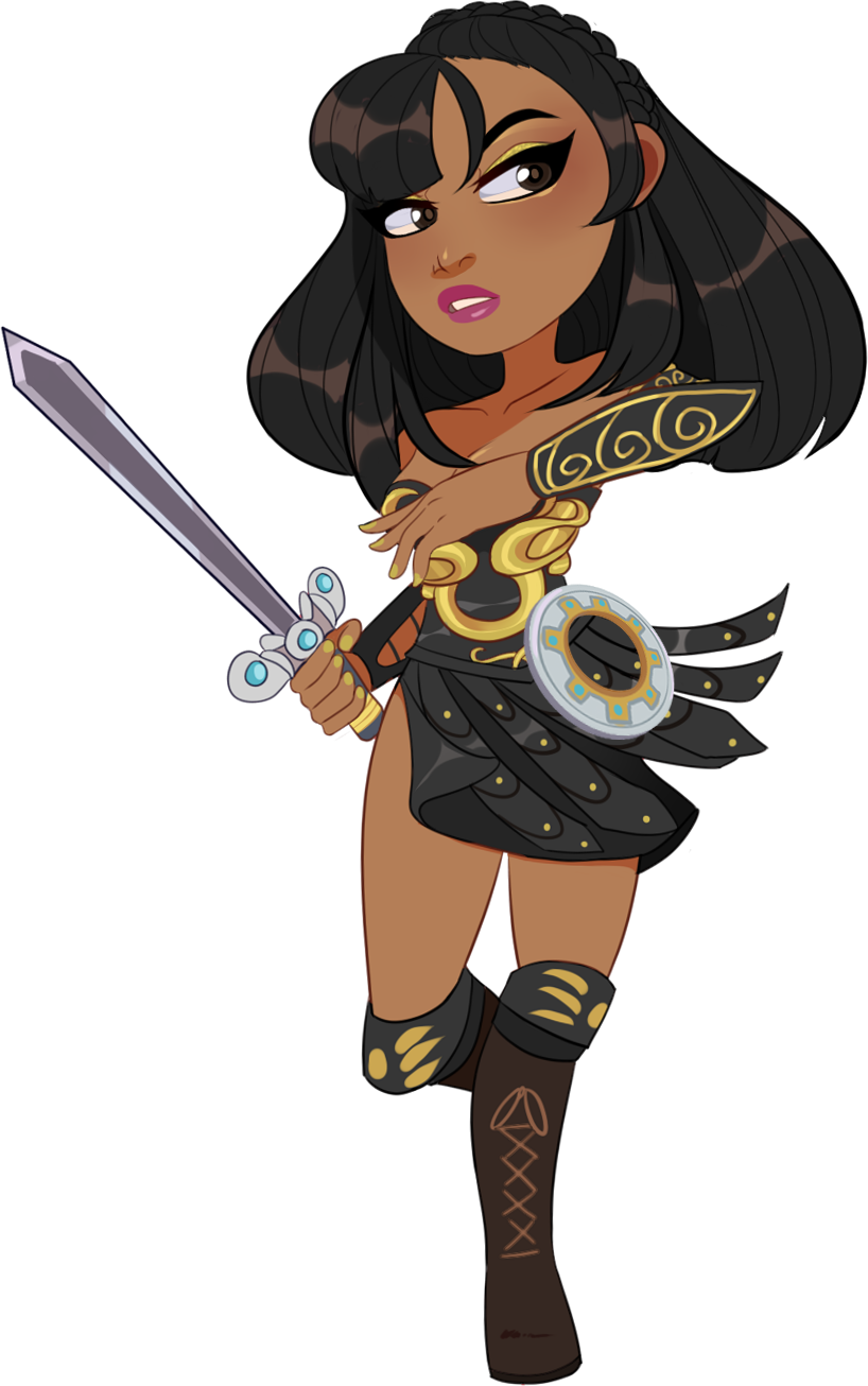 Xena Chibi Clipart (818x1306), Png Download