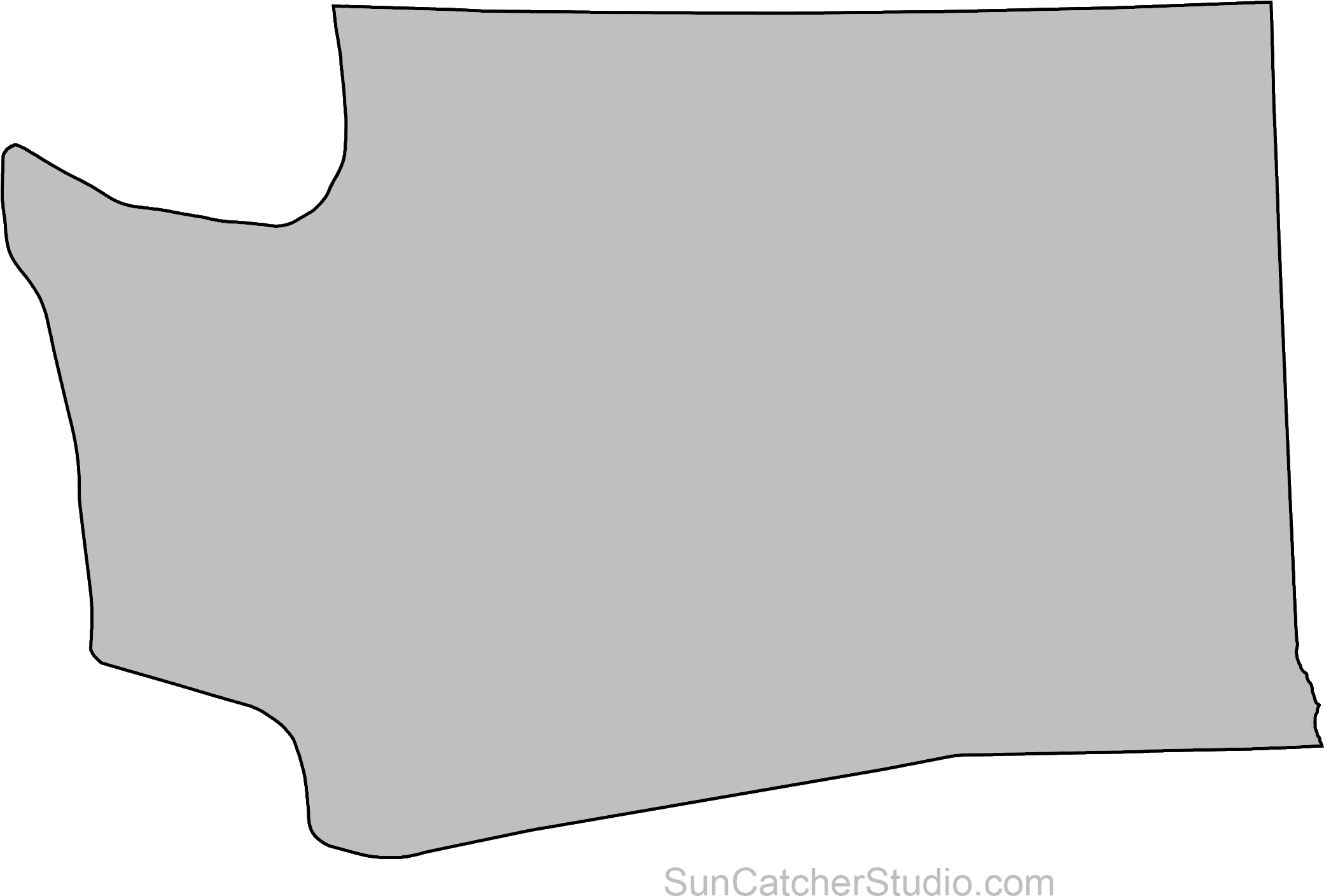 Map Outline, State Outline, Washington Map, Printable Clipart (2100x1564), Png Download