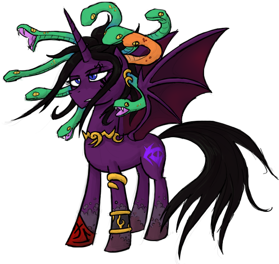 Bat Pony, Bat Pony Alicorn, Kid Icarus, Kid Icarus - Kid Medusa Clipart (604x563), Png Download