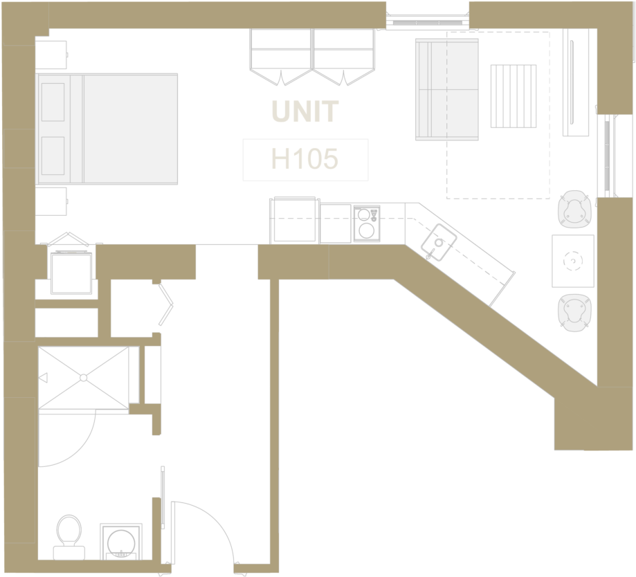 Stainless Steel Appliances, Luxury Linens And Towels - Floor Plan Clipart (1024x989), Png Download