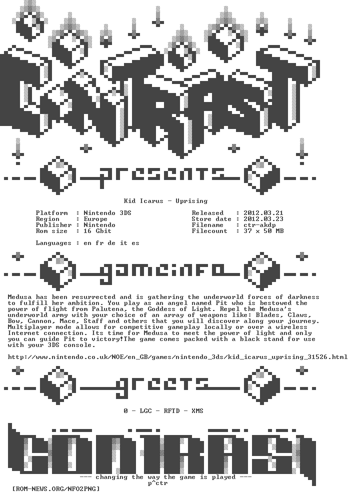 Kid - Icarus - Uprising - Eur - 3ds-contrast - - Poster Clipart (696x984), Png Download