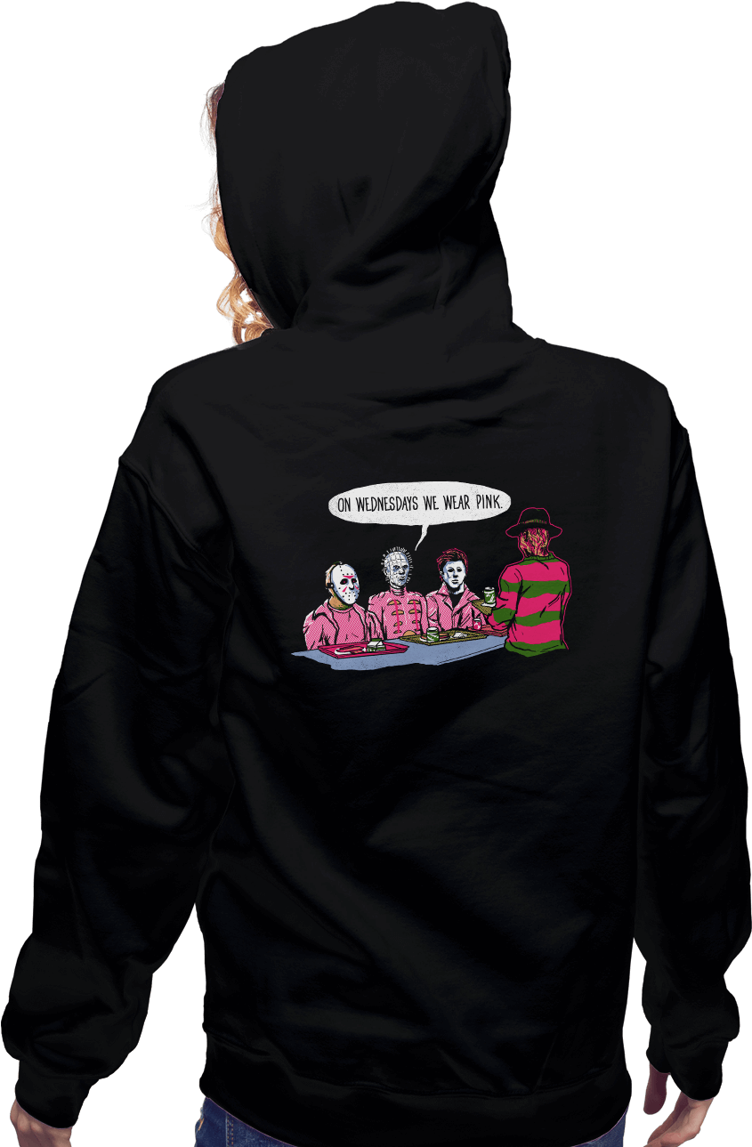 On Wednesday's We Wear Pink - Sweatshirt Clipart (930x1294), Png Download