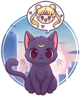 #sailor Moon #aeshetic #cat #tumblr - Chibi Cat Sailor Moon Clipart (400x400), Png Download