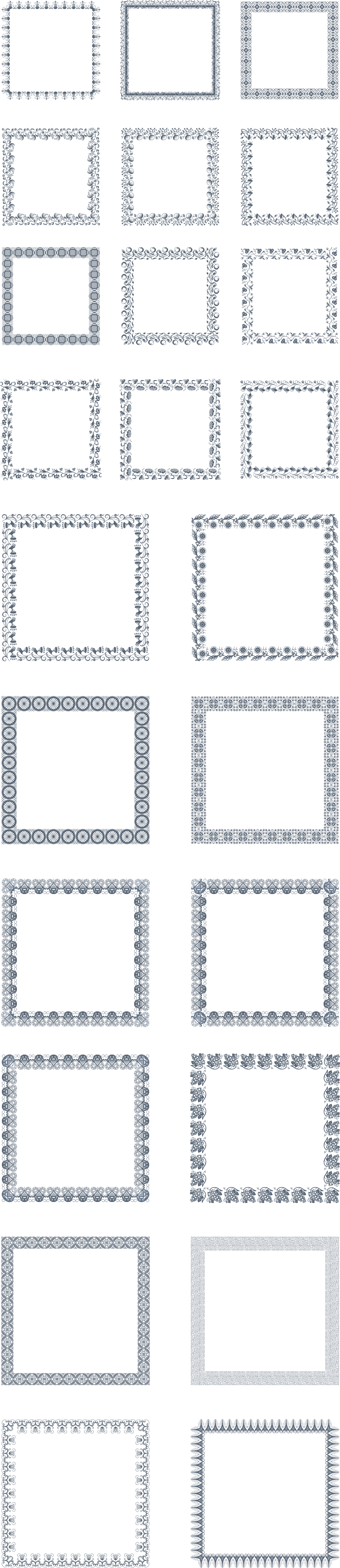 179 Vintage Borders - Tile Flooring Clipart (1920x8703), Png Download