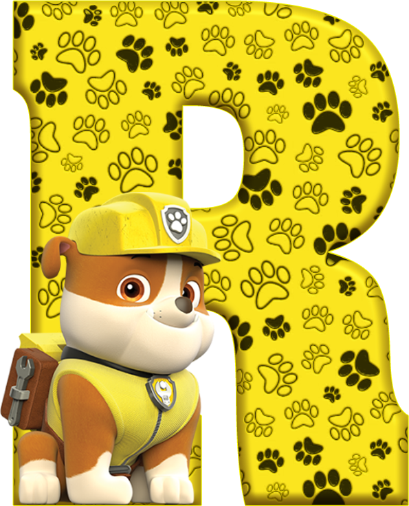 *✿**✿*r*✿**✿*de Alfabeto Decorativo - Letra A Paw Patrol Clipart (595x736), Png Download