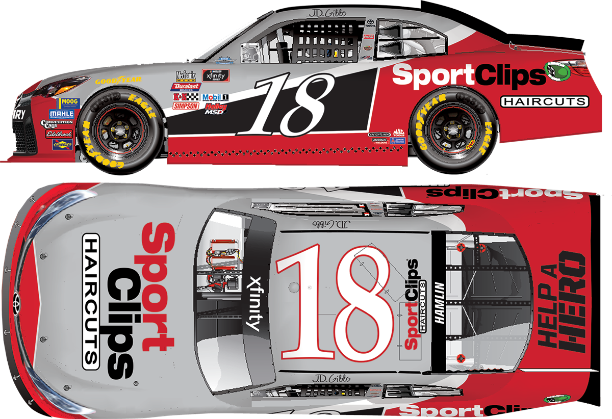 Denny Hamlin 2018 Sport Clips Darlington - Denny Hamlin Sport Clips Darlington - Png Download (1200x822), Png Download
