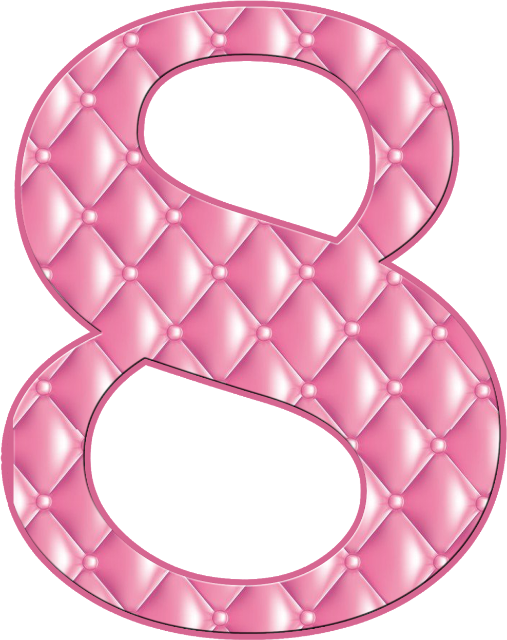Números Capitonê Rosa - Numero 6 Rosa Png Clipart (1404x1600), Png Download