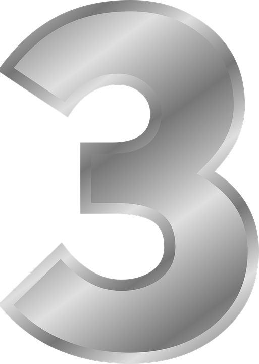 Numero 3 Png - Silver Number 3 Transparent Clipart (513x720), Png Download