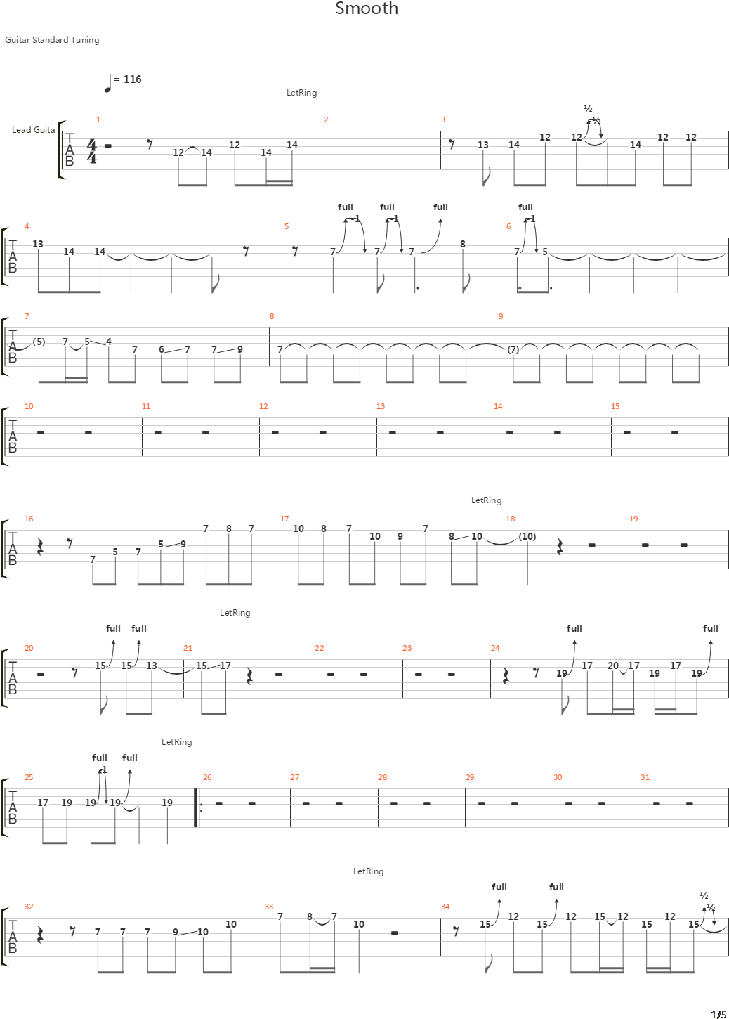 Smooth吉他谱 - Sheet Music Clipart (1110x1570), Png Download